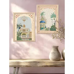 Kotart Brown & Green 2 Pieces Wooden Abstract Wall Arts-picture-42