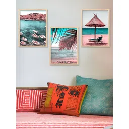 Kotart Brown & Green 3 Pieces Beach Wooden Wall Arts-picture-23