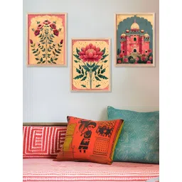 Kotart Brown & Green 3 Pieces Wooden Floral and Botanical Wall Arts-picture-27