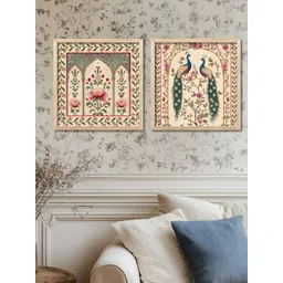 Kotart Brown & Green Set of 2 Piece Wood Abstract Wall Paintings-picture-11