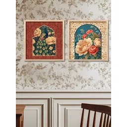 Kotart Brown & Green Set of 2 Piece Wood Abstract Wall Paintings-picture-20