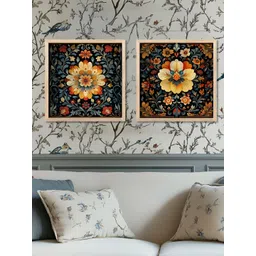 Kotart Brown & Green Set of 2 Piece Wood Floral and Botanical Wall Paintings-picture-25