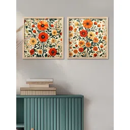 Kotart Brown & Green Set of 2 Piece Wood Floral and Botanical Wall Paintings-picture-26