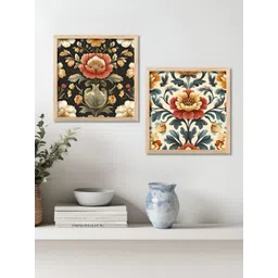 Kotart Brown & Red 2 Pieces Wooden Floral and Botanical Wall Paintings-picture-19