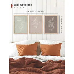 Kotart Brown & Sea Green 3 Pieces Wooden Floral and Botanical Wall Arts image 3