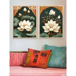 Kotart Brown & White 2 Pieces Floral and Botanical Wooden Wall Arts-picture-30