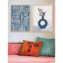 Kotart Brown & White 2 Pieces Wooden Abstract Wall Arts-picture-10