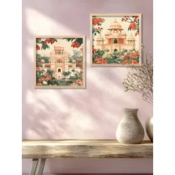 Kotart Brown & White 2 Pieces Wooden Abstract Wall Paintings-picture-15