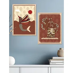 Kotart Brown & White 2 Pieces Wooden Wall Arts-picture-30