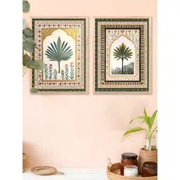 Kotart Brown & Yellow 2 Pieces Floral Wooden Wall Arts-picture-21