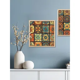Kotart Brown & Yellow 2 Pieces Floral Wooden Wall Arts-picture-22