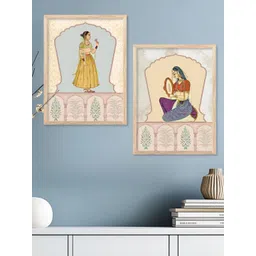 Kotart Brown & Yellow 2 Pieces Wooden Abstract Wall Arts-picture-35