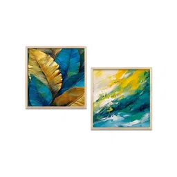 Kotart Brown & Yellow 2 Pieces Wooden Floral & Botanical Wall Arts-picture-19