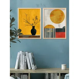 Kotart Brown & Yellow 2 Pieces Wooden Wall Arts-picture-31