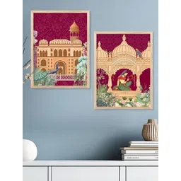 Kotart Burgundy & Brown 2 Piece Traditional Wooden Wall Arts-picture-40