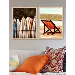 Kotart Green & Brown 2 Pieces Abstract Wooden Wall Arts-picture-20