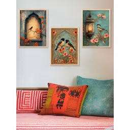 Kotart Green & Brown 3 Pieces Wooden Floral and Botanical Wall Arts-picture-38