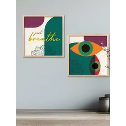 Kotart Green & Off White 2 Pieces Abstract Boho Wooden Wall Arts-picture-13