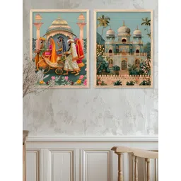 Kotart Green & White 2 Pieces Traditional Wooden Wall Arts-picture-26