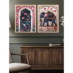 Kotart Set Of 2 Wooden Birds and Animals Wall Paintings-picture-13