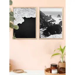 Kotart White & Black 2 Pieces Wooden Ocean Wall Arts-picture-35