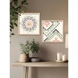 Kotart White & Black Set of 2 Piece Wood Abstract Wall Paintings-picture-33