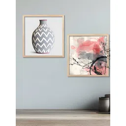 Kotart White & Pink Set of 2 Piece Wood Wall Paintings-picture-38