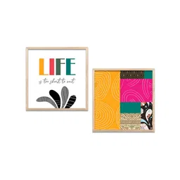 Kotart White & Yellow Set of 2 Piece Wood Wall Paintings-picture-19