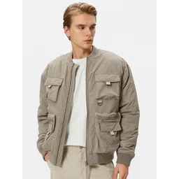 Koton Collarless Long Sleeves Zip Detail Bomber Jacket-picture-12