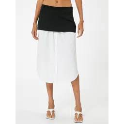 Koton Color-Block Flared Knee Length Skirts-picture-26