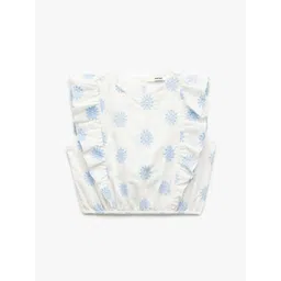 Koton Girls Floral Embroidered Pure Cotton Blouson Crop Top-picture-27