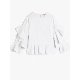 Koton Girls Round Neck Cotton Peplum Top-picture-15