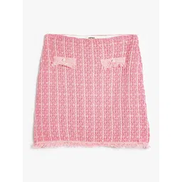Koton Girls Self Design A-Line Cotton Mini Skirt-picture-58