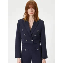 Koton Long Sleeved Single-Breasted Crop Blazer-picture-15