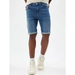 Koton Men Denim Mid-Rise Regular Fit Shorts-picture-42