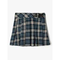 Koton Pleated A- Line Checked Mini Skirts-picture-10
