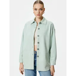 Koton Spread Collar Long Sleeves Longline Tailored Jacket-picture-31