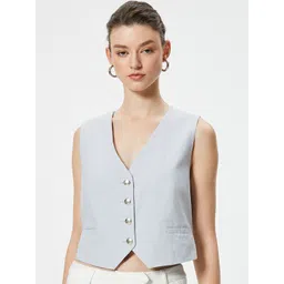 Koton V Neck Sleeveless Waistcoat-picture-23