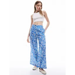 Koton Women Floral Printed Straight Fit Trousers-picture-13