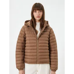 Koton Women Hooded Solid Casual Puffer Jacket-picture-15
