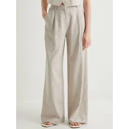 Koton Women Mid-Rise Regular Fit Parallel Trousers-picture-38