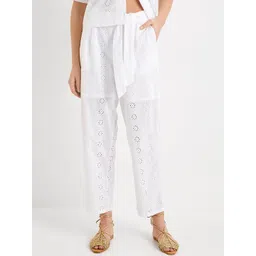 Koton Women Mid-Rise Straight Fit Pure Cotton Trouser-picture-21