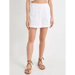 Koton Women Regular Fit Mid-Rise Self Design Cotton Shorts-picture-15