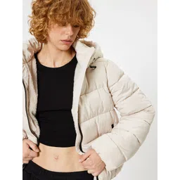 Koton Women Solid Hooded Padded Jacket image 5