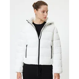 Koton Women Solid Hooded Tailored Jacket-picture-10