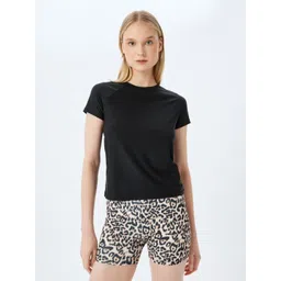 Koton Women Solid Round Neck T-shirt-picture-26