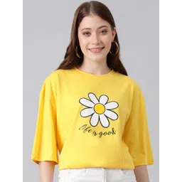 KOTTY Basics Graphic Printed Drop Shoulder Sleeves Oversized T-shirt-picture-11