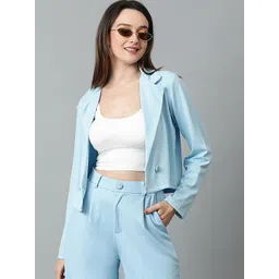 KOTTY Basics Women Double Breasted Crop Blazer-picture-19