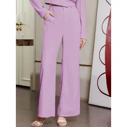 kotty bizwear KOTTY Basics Women Relaxed Straight Leg Straight Fit High-Rise Easy Wash Trousers-picture-22