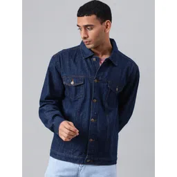 Kotty Blue Spread Collar Washed Denim Jacket-picture-38